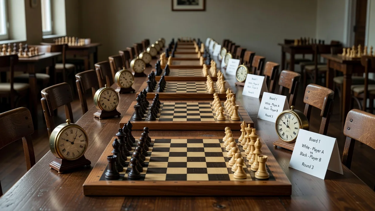 Scacchiere e orologi in fila: torneo svizzero in sala