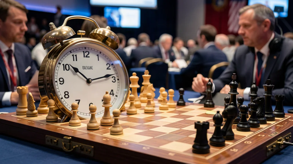 Orologio da scacchi accanto alla scacchiera durante un torneo
